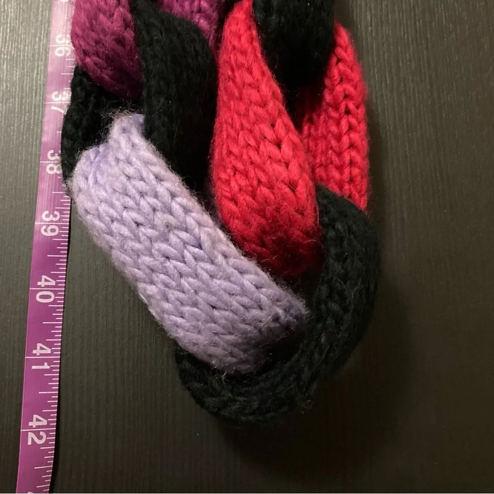 Little Miss Matched Colorful Chunky Knit Loop Chain Link Infinity Scarf 42” - Picture 7 of 11